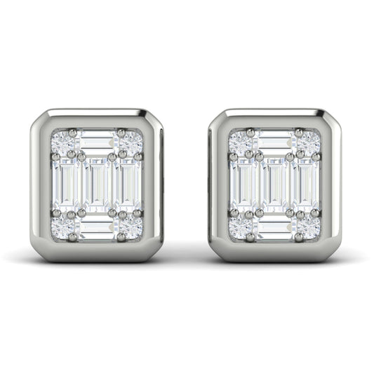 Multi Baguette and Round Diamond Earrings