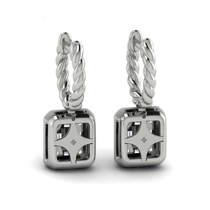 Multi Baguette and Round Diamond Drop Earrings