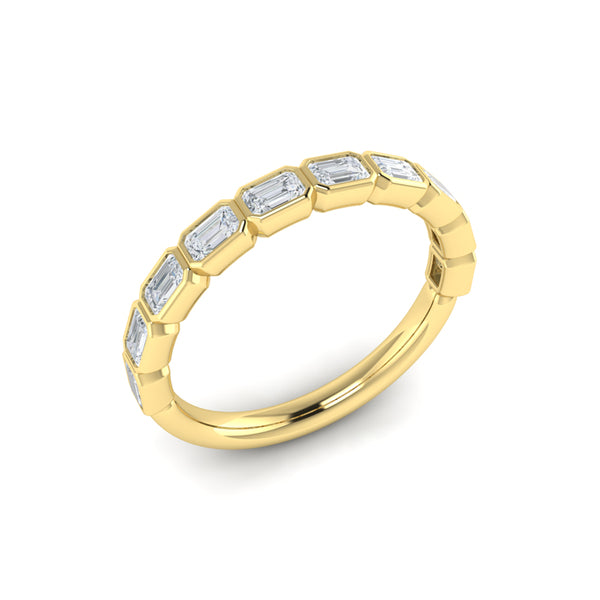 Bezel-Set Emerald Cut Stackable Band