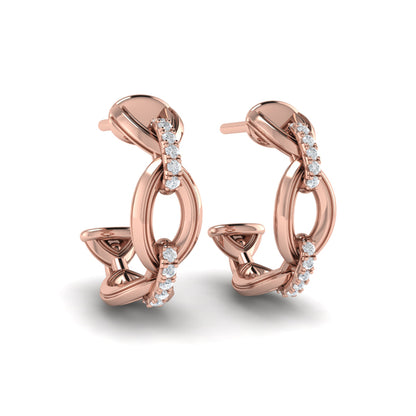 Interlocked Diamond Hoop Earrings