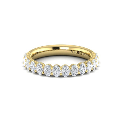 Elegant Oval Shared Prong Stackable Band