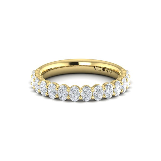 Elegant Oval Shared Prong Stackable Band