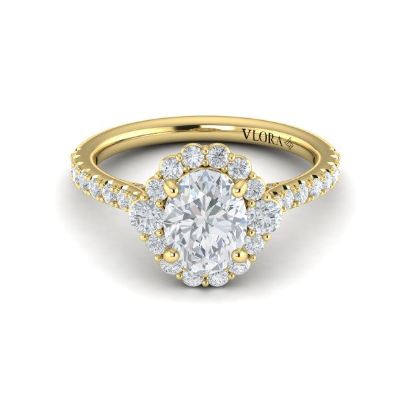 Horizon Halo Oval Engagement Ring