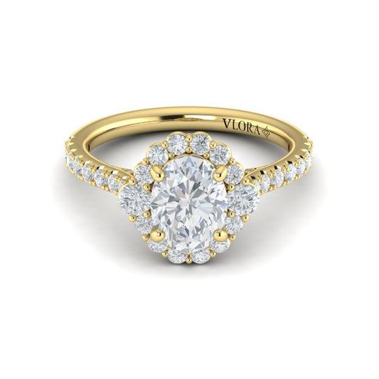 Horizon Halo Oval Engagement Ring