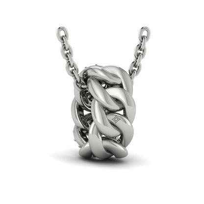 Channel Set Link with Diamonds Pendant Necklace