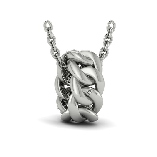 Channel Set Link with Diamonds Pendant Necklace