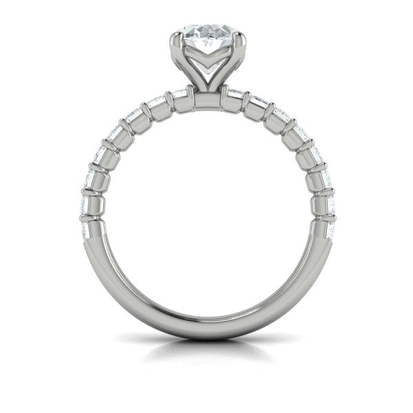 Oval Classic Engagement Ring in Platinum by Vlora Bridal