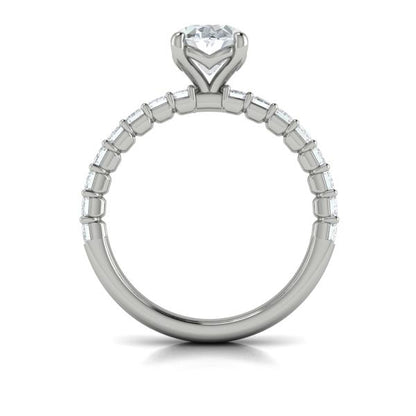 Oval Classic Engagement Ring in Platinum by Vlora Bridal