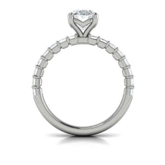 Oval Classic Engagement Ring in Platinum by Vlora Bridal