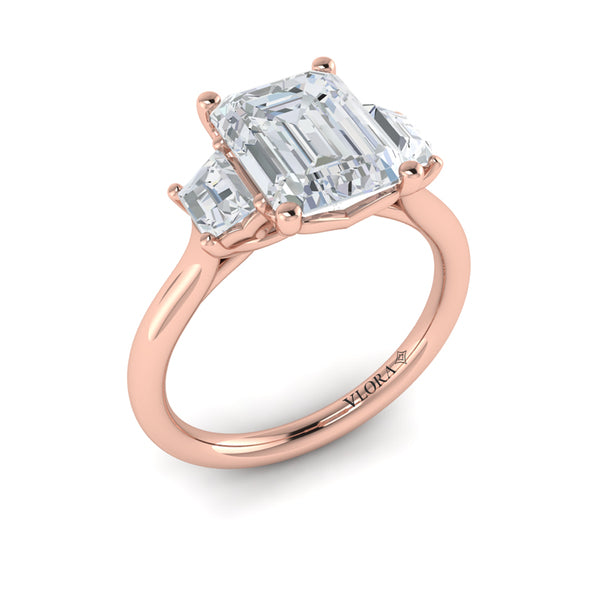 Tapestry Three Stone Emerald Cut Engagement Ring