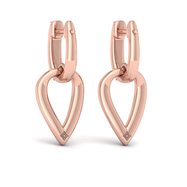 Diamond Accent Open Tear Drop Link Earrings