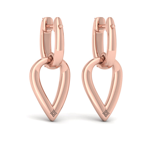 Diamond Accent Open Tear Drop Link Earrings