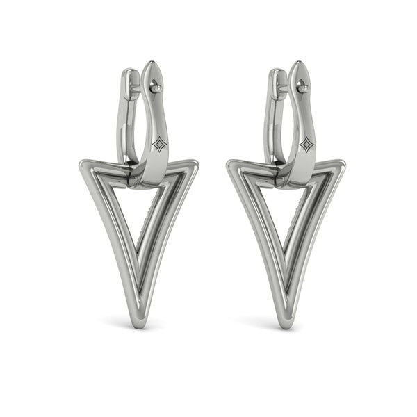 Diamond Open Double Trinity Huggie Earrings
