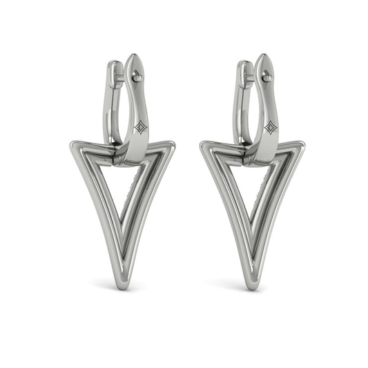 Diamond Open Double Trinity Huggie Earrings