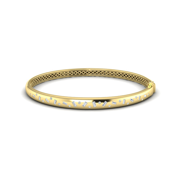 Baguette and Round Diamond Confetti Bangle