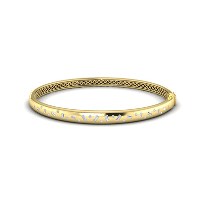 Baguette and Round Diamond Confetti Bangle