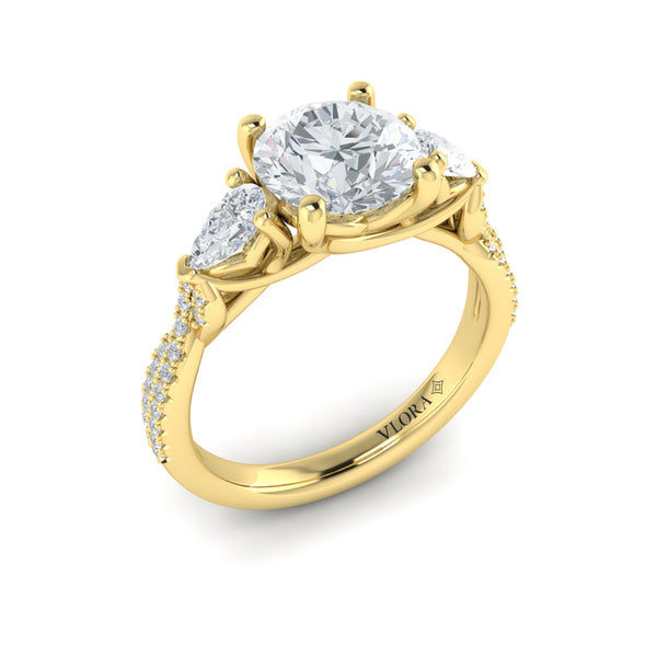Entwined Three Stone Engagement Ring