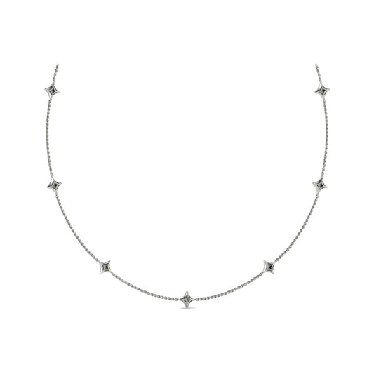 Diamond Cluster Multi Vlora Star Pendant Necklace