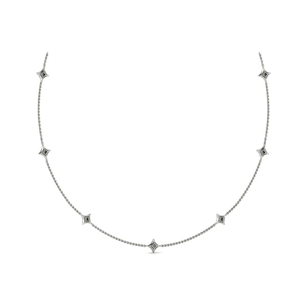 Diamond Cluster Multi Vlora Star Pendant Necklace