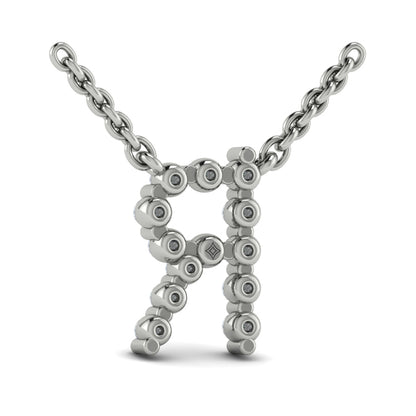 Diamond Alphabet Pendant Necklace, R