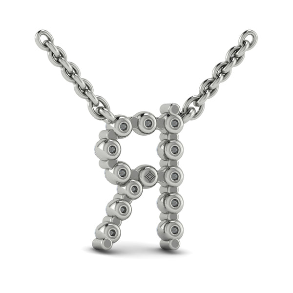Diamond Alphabet Pendant Necklace, R
