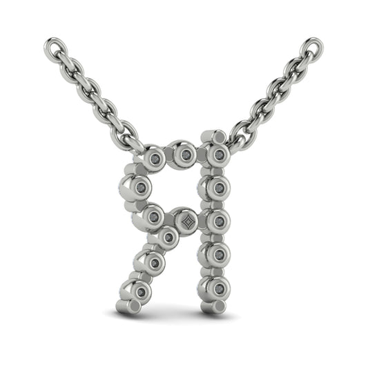 Diamond Alphabet Pendant Necklace, R