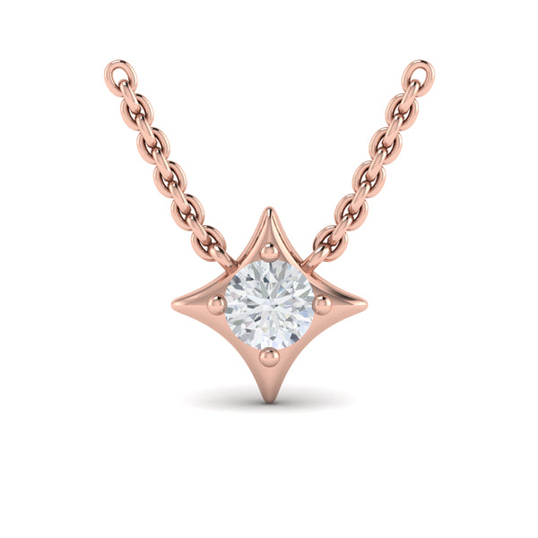 Single Diamond Vlora Star Pendant Necklace