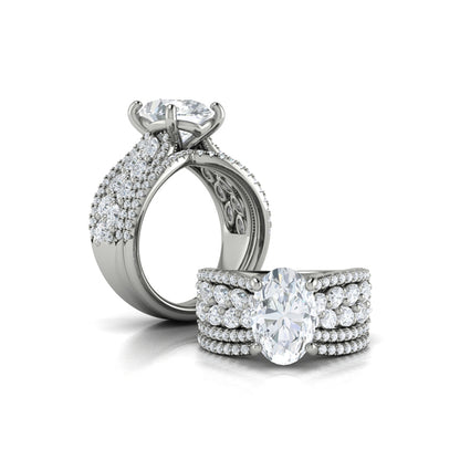 Matching Bands Wedding Band in 14K White Gold by Vlora Bridal
