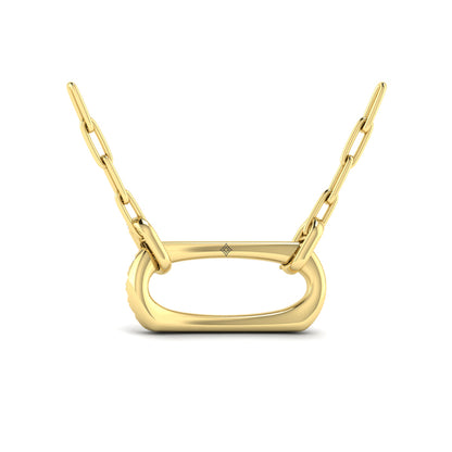 Diamond Accent East West Open Oval Pendant with Link Necklace