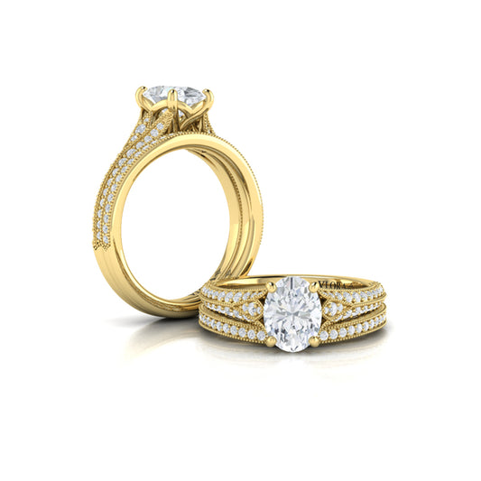 Matching Bands Wedding Band in 14K Yellow Gold by Vlora Bridal