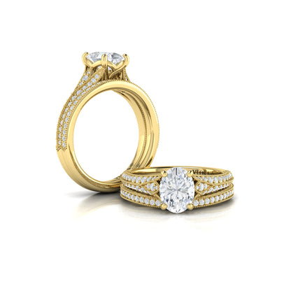 Matching Band for Vintage Splendor Oval Split Shank Engagement Ring