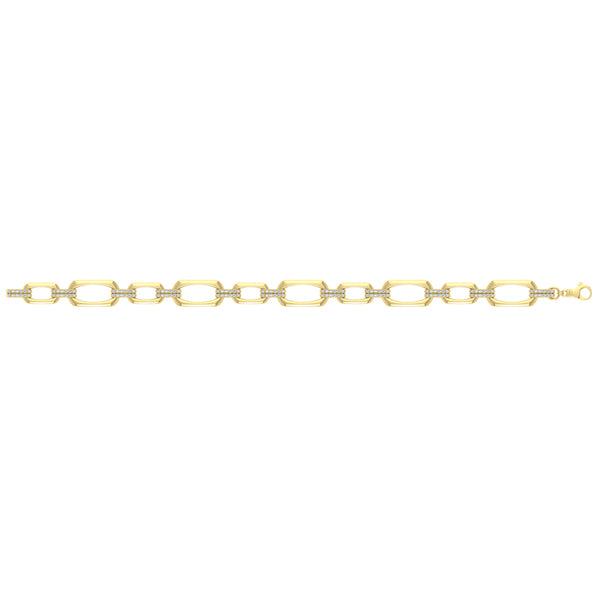 Diamond Accent East West Open Oval Link Bracelet