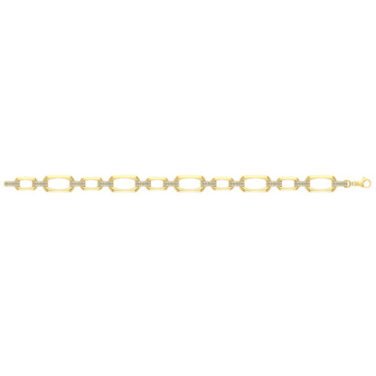 Diamond Accent East West Open Oval Link Bracelet