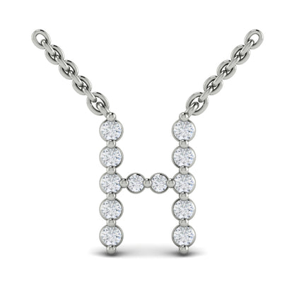 Diamond Alphabet Pendant Necklace, H