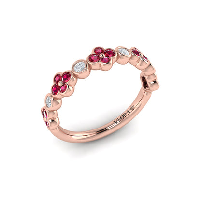 Stackables Wedding Band in 14K Rose Gold by Vlora Bridal