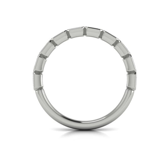 Bezel-Set Emerald Cut Stackable Band