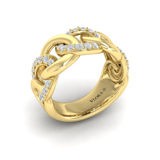 Diamond Interlacing Link Ring