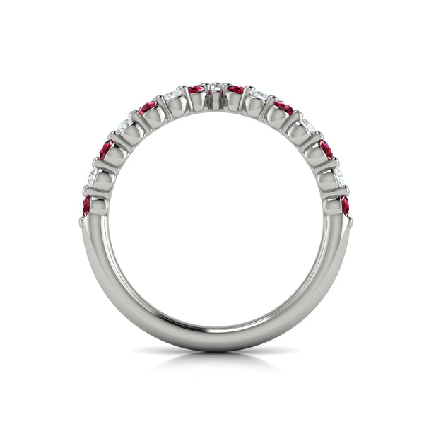 Diamond and Ruby Chevron Ring