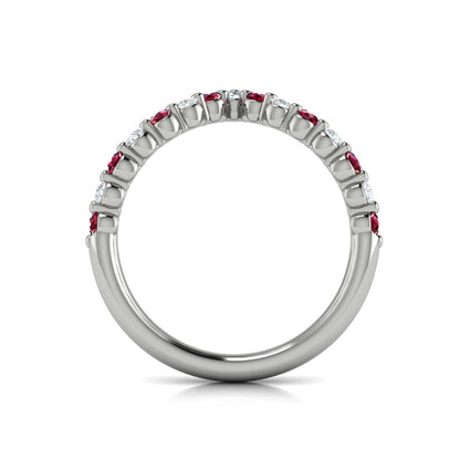 Diamond and Ruby Chevron Ring