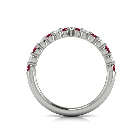 Diamond and Ruby Chevron Ring