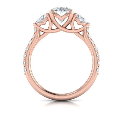 Graceful Trio Three Stone Engagement Ring