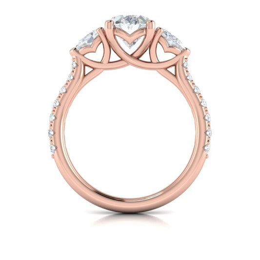 Graceful Trio Three Stone Engagement Ring