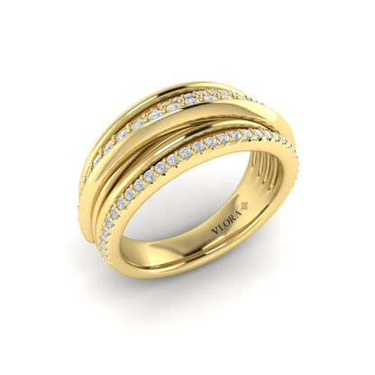 Diamond Pavé Multi-Row Wrapped Ring