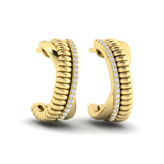 Textured Crossed Hoop Earrings