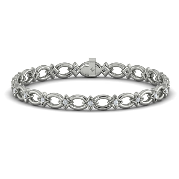 Interlocking Open Circle and Vlora Star Bracelet with Diamonds