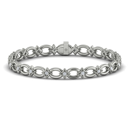 Interlocking Open Circle and Vlora Star Bracelet with Diamonds