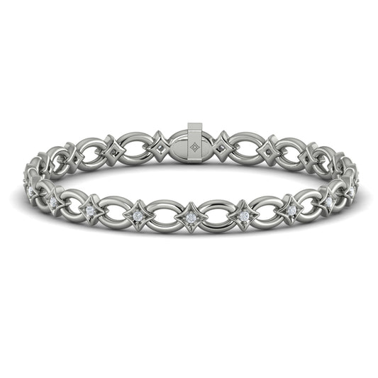 Interlocking Open Circle and Vlora Star Bracelet with Diamonds
