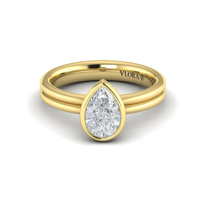 Pear Bezel Solitaire Engagement Ring