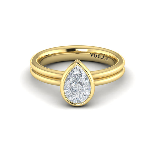 Pear Bezel Solitaire Engagement Ring