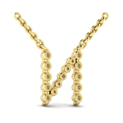 Diamond Alphabet Pendant Necklace, N